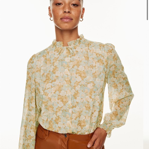 Wilfred Alexis blouse Floral Long Sleeve Blouse women’s XL summer dating blouse - Picture 13 of 16